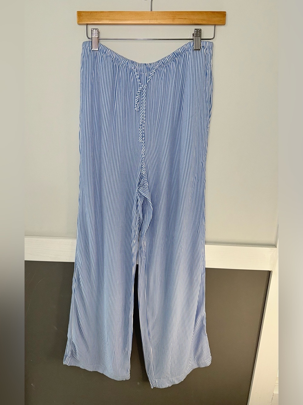 Sincerely Jules Blue & White Striped Wide-Leg Pants